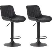 BellaFurn 2-teiliges Set aus Kunstleder-Barhockern – Stilvoll und verstellbar – Eleganter Look