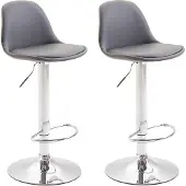 BellaFurn Set aus 2 modernen Barhockern – Verstellbarer Hocker – Höhenverstellbar, Metall und Kunstleder