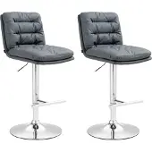 BellaFurn 2-teiliges Barhocker-Set aus Kunstleder – höhenverstellbar – Fahrfunktion 360 Grad