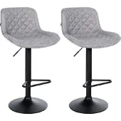 BellaFurn 2-teiliges Set verstellbarer Barhocker - drehbar - stabiles Metallgestell