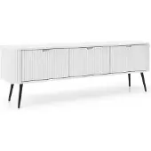 Yourhouse24 Lowboard Zova RTV-168 TV-Schrank geriffelt, abgerundet (Farbe: Weiß)