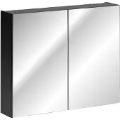 Fun Moebel Badezimmer Spiegelschrank 80cm AKAN Schwarz matt inkl. LED