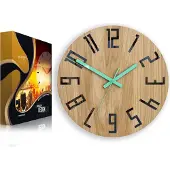 ModernClock , Eichenholz Uhr, wanduhr holz, wanduhr, Slim schwarz 33cm