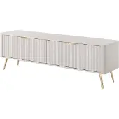 Yourhouse24 TV-Schrank TV-Lowboard 163 cm LANTE 2D beige/gold, schwarz