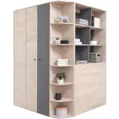 Masseno Drehtürenschrank RAVENNA 135/190/135cm 2-türig Eichefarben