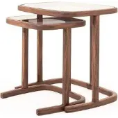 AEA s Ablagentisch-Set Designer Couchtische Weiße Holzplatte 2tlg