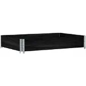 Syfax Paletten-Aufsatzrahmen Schwarz 120x80 cm Massivholz Kiefer