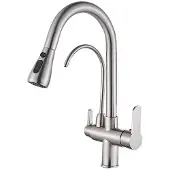 OEM Küchenspülenarmatur, Dual-Handle, Deckmontage, Nickel A