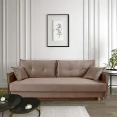 Fun-Möbel Sofa Designersofa SONDRE 3-Sitzer mit Schlaffunktion in div. Farbvarianten