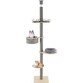 FANTASK Katzenkratzbaum, 5-stöckiger Katzenbaum hoch, Katzen Katzenmöbel, von Bo