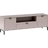 Lomadox TV Lowboard in Beige mit Rillenoptik 165 cm LAURO-161