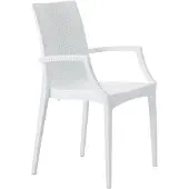 GRANDSOLEIL Gartenstühle in Rattanoptik mit Armlehnen Grand Soleil Bistrot Arm - Weiß