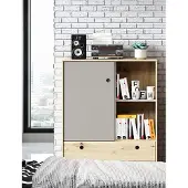 Meble Laski Kommode Stauraumschrank Jugendzimmer 90cm bernstein eiche platingrau Modern