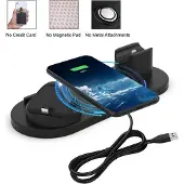 Secutek Ladegerät kabellos 6in1 für Handys, Kopfhörer, Smartwatches 10x10x10 cm