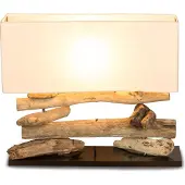 Levandeo Holzlampe Tischlampe aus Treibholz 50x17x43cm Unikat Hochwertig Lampe