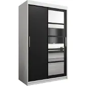 MEBLE KRYSPOL Kleiderschrank, Schiebetürenschrank Schlafzimmer, Schrank mit Spiegel ROMA 1 120 cm