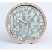 Tulup Holzuhr 30fi cm wanduhr - weiße Spitzen - geometrischer Hintergrund