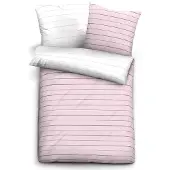 Biberna Mako-Satin Bettwäsche "STREIFEN - MIX & MATCH" ROSE 40x80 cm
