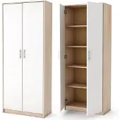 Pressiode Kleiderschrank Schrank Mit Regalen, Garderobe, Hellbraun, 74 cm Breite