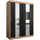 MEBLE KRYSPOL Kleiderschrank, Schiebetürenschrank Schlafzimmer, Schrank mit Spiegel POLE 150 cm