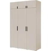 Mzm24 Drehtürenschrank mit Aufsatz Napoli 3D 150 Kaschmir (schwarzer oder goldener Griff)