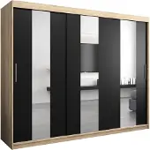 MEBLE KRYSPOL Kleiderschrank, Schiebetürenschrank Schlafzimmer, Schrank mit Spiegel POLE 250 cm