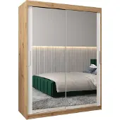 MEBLE KRYSPOL Kleiderschrank, Schiebetürenschrank Schlafzimmer, Schrank mit Spiegel TOKYO 3 150 cm