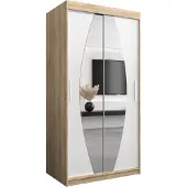 MEBLE KRYSPOL Kleiderschrank, Schiebetürenschrank Schlafzimmer, Schrank mit Spiegel ELYPSE 100 cm