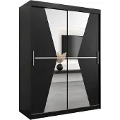MEBLE KRYSPOL Kleiderschrank, Schiebetürenschrank Schlafzimmer, Schrank mit Spiegel MAROKO 150 cm