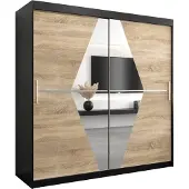 MEBLE KRYSPOL Kleiderschrank, Schiebetürenschrank Schlafzimmer, Schrank mit Spiegel BOLIWIA 200 cm