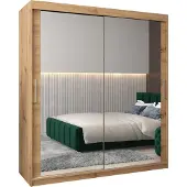 MEBLE KRYSPOL Kleiderschrank, Schiebetürenschrank Schlafzimmer, Schrank mit Spiegel TOKYO 3 180 cm