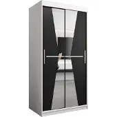 MEBLE KRYSPOL Kleiderschrank, Schiebetürenschrank Schlafzimmer, Schrank mit Spiegel MAROKO 100 cm