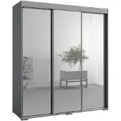 Mzm24 Schiebetürenschrank mit Spiegel Como 3D3L 180 Grau