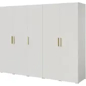 Mzm24 Drehtürenschrank Napoli 5D 250 Weiß (schwarzer oder goldener Griff)