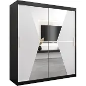 MEBLE KRYSPOL Kleiderschrank, Schiebetürenschrank Schlafzimmer, Schrank mit Spiegel MAROKO 180 cm