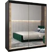 MEBLE KRYSPOL Kleiderschrank, Schiebetürenschrank Schlafzimmer, Schrank mit Spiegel TOKYO 3 180 cm