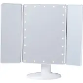 Northpoint LED Kosmetikspiegel mit Standfuß Farbtemperaturwechsel dimmbarem Licht und Akku