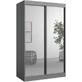 Mzm24 Schiebetürenschrank mit Spiegel Como 2D2L 120 Grau