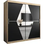 MEBLE KRYSPOL Kleiderschrank, Schiebetürenschrank Schlafzimmer, Schrank mit Spiegel BOLIWIA 200 cm