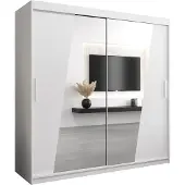 MEBLE KRYSPOL Kleiderschrank, Schiebetürenschrank Schlafzimmer, Schrank mit Spiegel RHOMB 200 cm