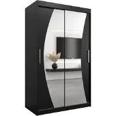 MEBLE KRYSPOL Kleiderschrank, Schiebetürenschrank Schlafzimmer, Schrank mit Spiegel WAVE 120 cm