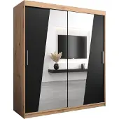 MEBLE KRYSPOL Kleiderschrank, Schiebetürenschrank Schlafzimmer, Schrank mit Spiegel RHOMB 180 cm