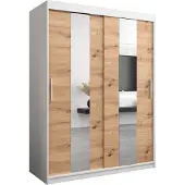 MEBLE KRYSPOL Kleiderschrank, Schiebetürenschrank Schlafzimmer, Schrank mit Spiegel POLE 150 cm