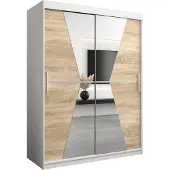 MEBLE KRYSPOL Kleiderschrank, Schiebetürenschrank Schlafzimmer, Schrank mit Spiegel MAROKO 150 cm