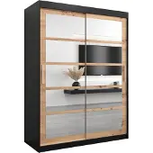 MEBLE KRYSPOL Kleiderschrank, Schiebetürenschrank Schlafzimmer, Schrank mit Spiegel ROMA 2 150 cm