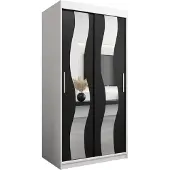 MEBLE KRYSPOL Kleiderschrank, Schiebetürenschrank Schlafzimmer, Schrank mit Spiegel SEWILLA 100 cm