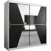 MEBLE KRYSPOL Kleiderschrank, Schiebetürenschrank Schlafzimmer, Schrank mit Spiegel MAROKO 200 cm