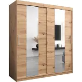 MEBLE KRYSPOL Kleiderschrank, Schiebetürenschrank Schlafzimmer, Schrank mit Spiegel POLE 180 cm
