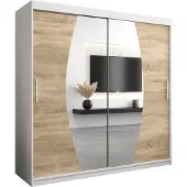 MEBLE KRYSPOL Kleiderschrank, Schiebetürenschrank Schlafzimmer, Schrank mit Spiegel ELYPSE 200 cm