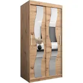 MEBLE KRYSPOL Kleiderschrank, Schiebetürenschrank Schlafzimmer, Schrank mit Spiegel SEWILLA 100 cm